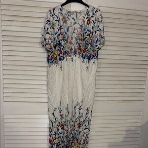 Cupshe Red and Blue Dolman Sleeve Sundress Coverup